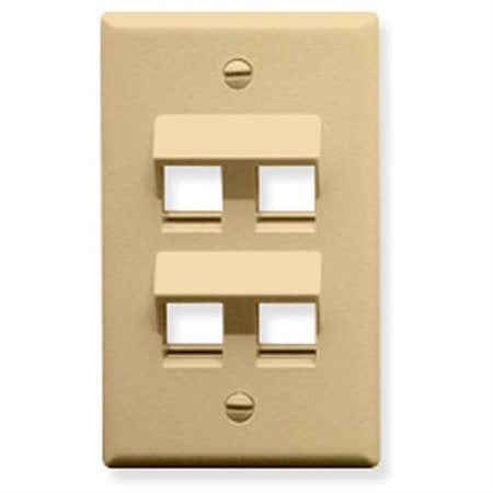 ICC Angled Faceplate 4-Port (Ivory)