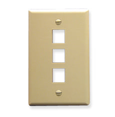 ICC Flat Faceplate 3-Port (Ivory)