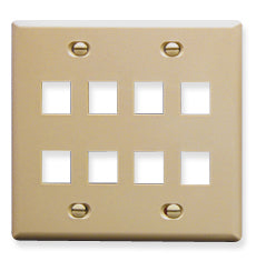 ICC Flat Faceplate Double 8-Port (Ivory)