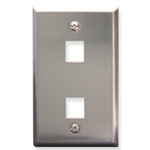 ICC Flush Mount Faceplate 2-Port (Stainless Steel)