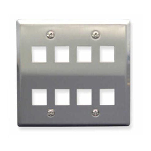 ICC IC107DF8SS 8-Port Faceplate (Stainless Steel)