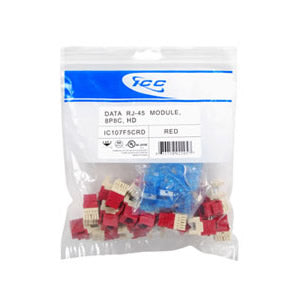 ICC IC107F5C 25-Pack Category 5e HD Modular Connectors (Red)