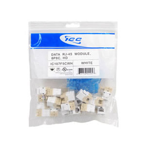 ICC IC107F5C 25-Pack Category 5e HD Modular Connectors (White)