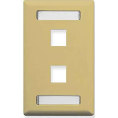 ICC IC107S02IV 2-Port Single Gang Faceplate (Ivory)
