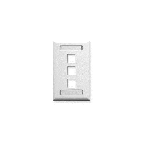 ICC IC107S03WH 3-Port Single Gang Faceplate (White)