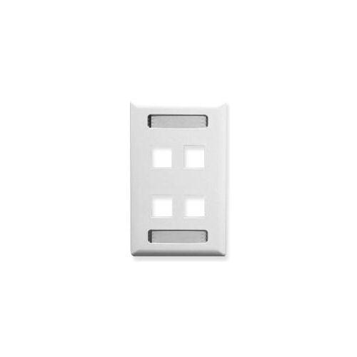 ICC IC107S04WH 4-Port Single Gang Faceplate (White)