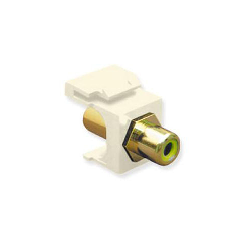 ICC IC107Y6GWH RCA Female Modular Connector with Yellow Insert (White)