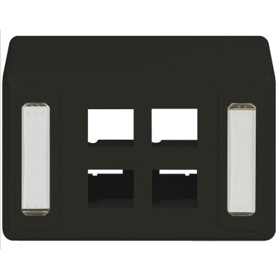 ICC IC108UF4BK 4-Port Furniture Faceplate (Black)