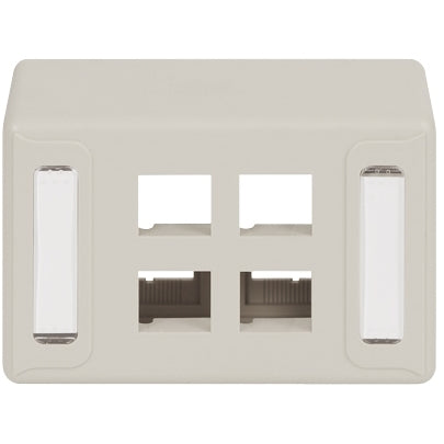 ICC IC108UF4WH 4-Port Furniture Faceplate (White)