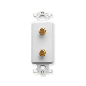 ICC IC630DDFWH Decorex Type-F Duplex Coaxial Connector (White)