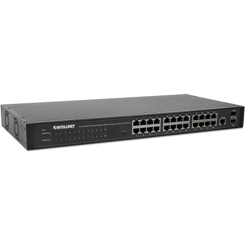 Intellinet 560917 24-Port Web-Managed Gigabit Ethernet Switch with 2 SFP Ports