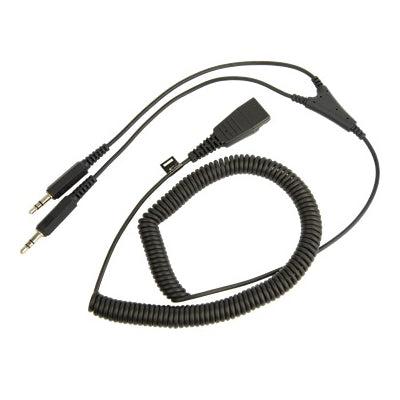 Jabra 8734-599 Coiled Quick Disconnect to Dual 3.5mm Jacks