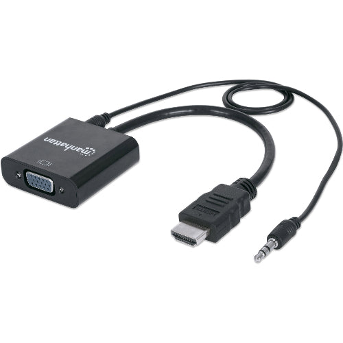 Manhattan 151559 HDMI to VGA Converter with Audio and USB Micro-B Power Port