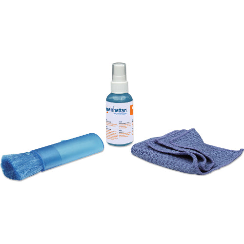 Manhattan 421010 LCD Mini Cleaning Kit with Microfiber Cloth, Retractable Brush and Carrying Bag