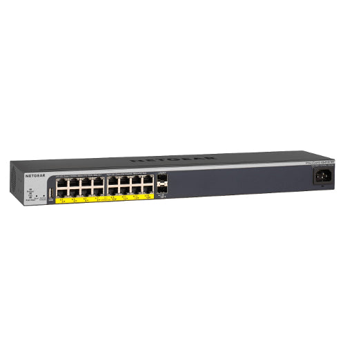 Netgear ProSafe GS418TPP-100NAS 16-Port Gigabit Ethernet PoE+ Switch with 2 SFP Ports