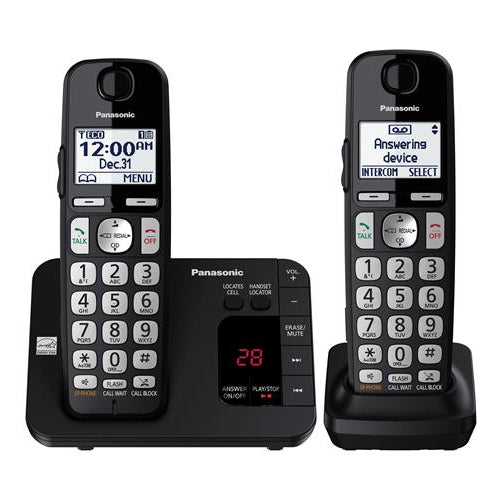 Panasonic KX-TGE432B Expandable Digital Cordless Phone with 2 Handsets and Answering Machine