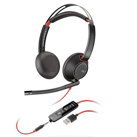 Plantronics 207576-01 Blackwire C5220 Binaural USB-A Stereo Headset