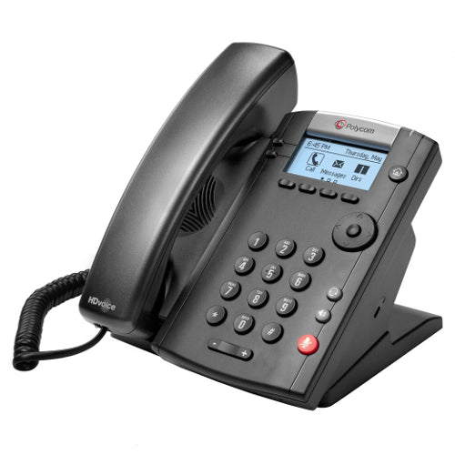 Polycom VVX 201 2200-40450-019-AC 2-Line Skype for Business IP Phone with Power Supply