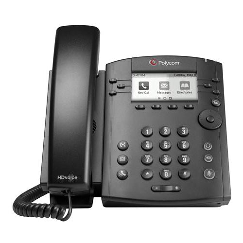 Polycom VVX 301 2200-48300-001 6-Line IP Phone with Power Supply