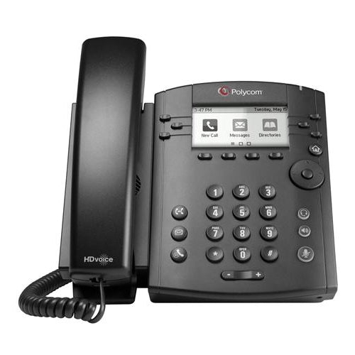Polycom VVX 301 2200-48300-019_AC 6-Line Skype for Business IP Phone with Power Supply