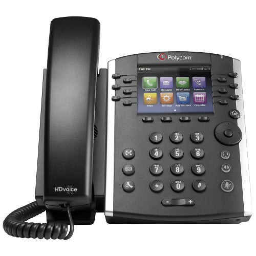 Polycom VVX 411 2200-48450-019_AC 12-Line Skype for Business IP Phone with Power Supply