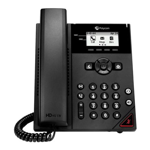 Polycom VVX 150 2200-48810-001 2-Line Entry-Level IP Phone with Power Supply HP 911M9AA