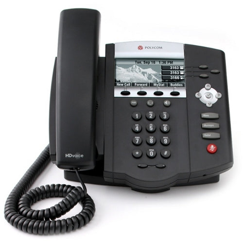Polycom SoundPoint IP 450 VoIP PoE Phone (2201-12450-025) (Black/Refurbished)