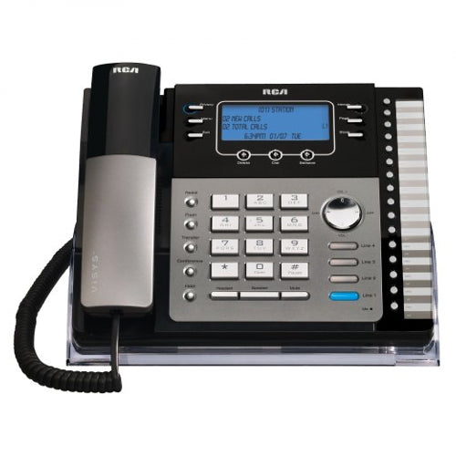 RCA 25423RE1 4-Line Expandable System Phone with Intercom (Black/Refurbished)