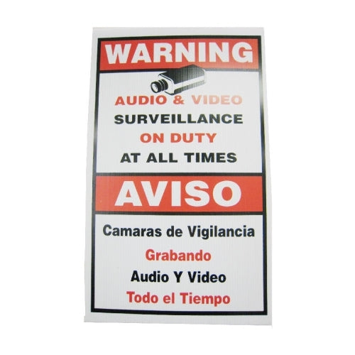 SCE Video Surveillance Sign, English & Spanish In One (Large)