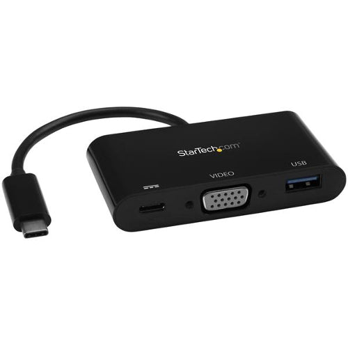 StarTech CDP2VGAUACP USB-C to VGA Multifunction Adapter with Power Delivery and USB-A Port