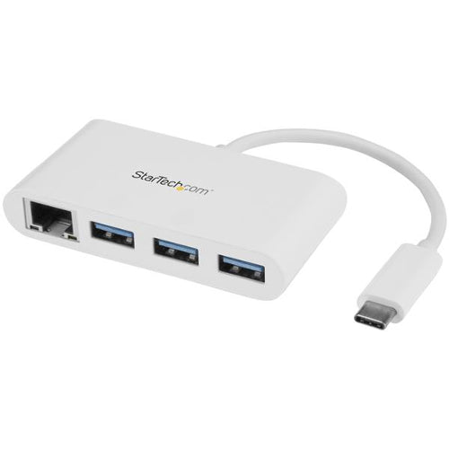 StarTech HB30C3A1GEA Portable 3-Port USB 3.0 Hub plus Gigabit Ethernet