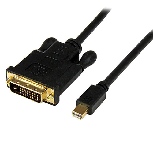 StarTech MDP2DVIMM3B 3 ft Mini DisplayPort to DVI Adapter Converter Cable 1920x1200 (Black)