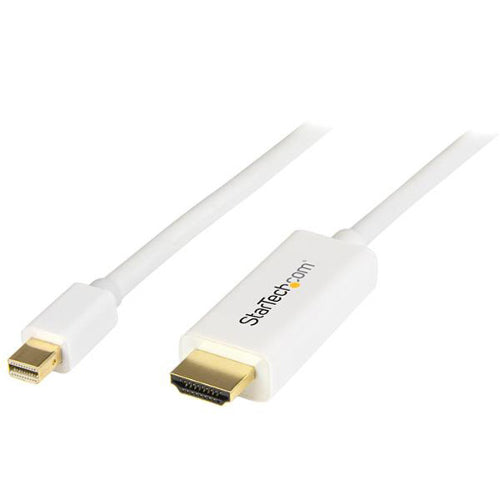 StarTech MDP2HDMM1MW 3 ft Mini DisplayPort to HDMI Converter Cable (White)
