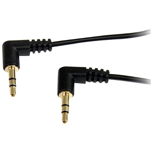StarTech MU3MMS2RA 1 ft Slim 3.5mm to Right Angle Stereo Audio Cable Male/Male