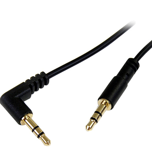 StarTech MU3MMSRA 3 ft Slim 3.5mm to Right Angle Stereo Audio Cable Male/Male
