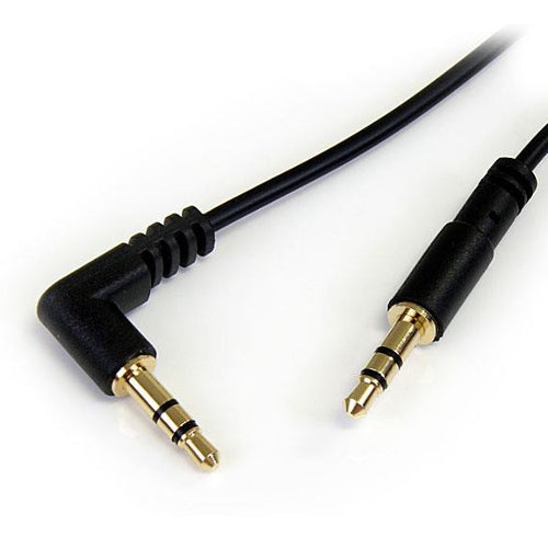 StarTech MU6MMSRA 6 ft Slim 3.5mm to Right Angle Stereo Audio Cable Male/Male