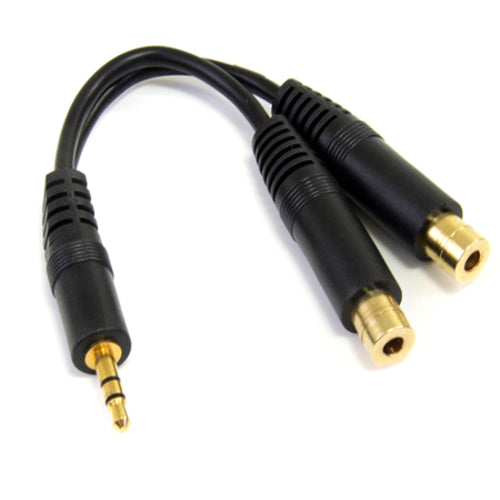 StarTech MUY1MFF 6 inch Stereo Splitter Cable 3.5mm Male to 2x 3.5mm Female