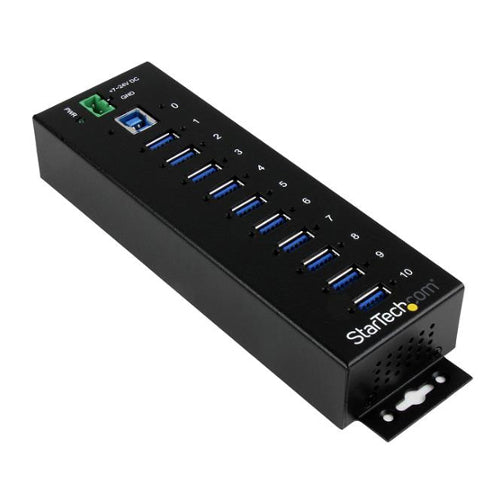 StarTech ST1030USBM 10-Port Industrial ESD and Surge Protection USB 3.0 Hub