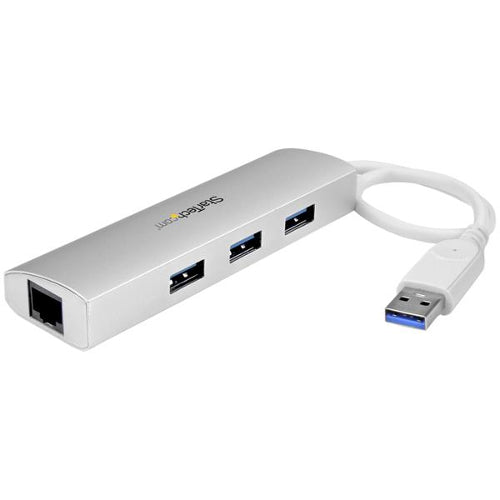 StarTech ST3300G3UA Portable 3-Port USB 3.0 Hub plus Gigabit Ethernet