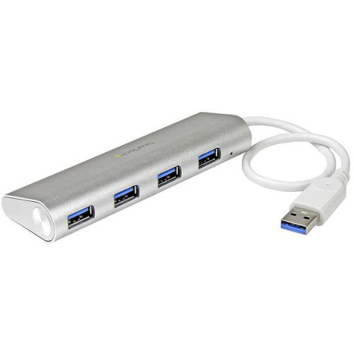 StarTech ST43004UA Portable 4-Port SuperSpeed USB 3.0 Hub with Built-in Cable