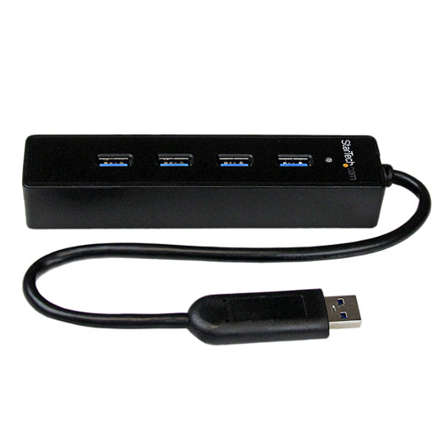 StarTech ST4300PBU3 Portable 4-Port SuperSpeed USB 3.0 Hub with Built-in Cable