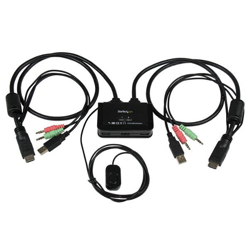 StarTech SV211HDUA 2-Port USB HDMI Cable KVM Switch with Audio & Remote Switch