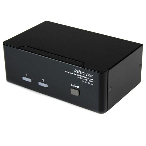 StarTech SV231DD2DUA 2-Port Dual DVI USB KVM Switch with Audio and USB 2.0 Hub
