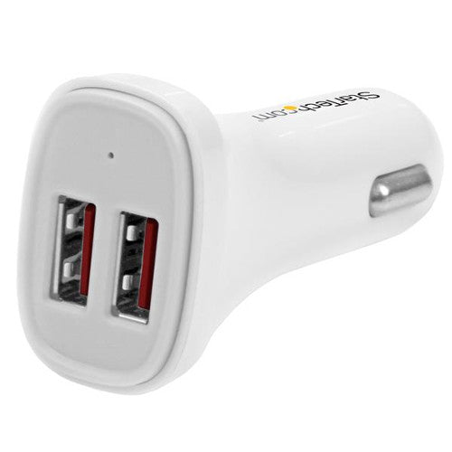 StarTech USB2PCARWHS Dual Port USB Car Charger (White)