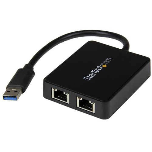 StarTech USB32000SPT Dual USB 3.0 Ethernet Adapter with USB Port
