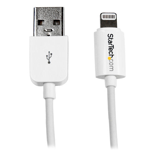 StarTech USBLT1MW 3ft Apple 8-Pin USB Lightning Cable (White)
