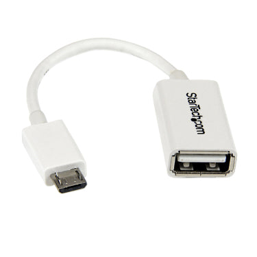 StarTech UUSBOTGW 5in Micro USB to USB Cable (White)