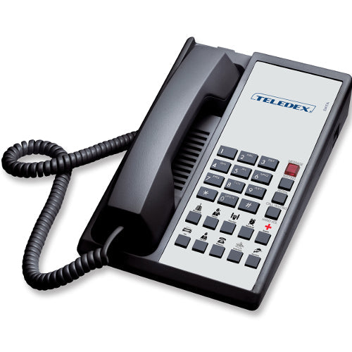 Teledex DIA652391 Diamond +10 Single Line Guestroom Telephone (Black)