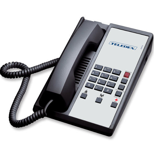 Teledex DIA657391 Diamond +3 Single Line Guestroom Telephone (Black)