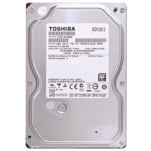 Toshiba DT01ACA050 3.5 inch 500GB SATA Hard Disk Drive (Refurbished)